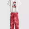 Disney’in Minnie Mouse pamuklu desenli pijamaları Disney’in Minnie Mouse pamuklu desenli pijamaları