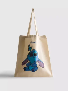 Disney’in Stitch karakterli kanvas alışveriş çantası
