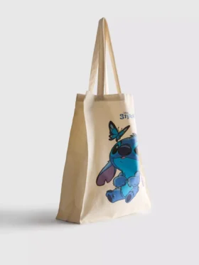 Disney’in Stitch karakterli kanvas alışveriş çantası