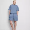 Dokulu büzgülü pijama şortu