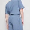 Dokulu büzgülü pijama şortu