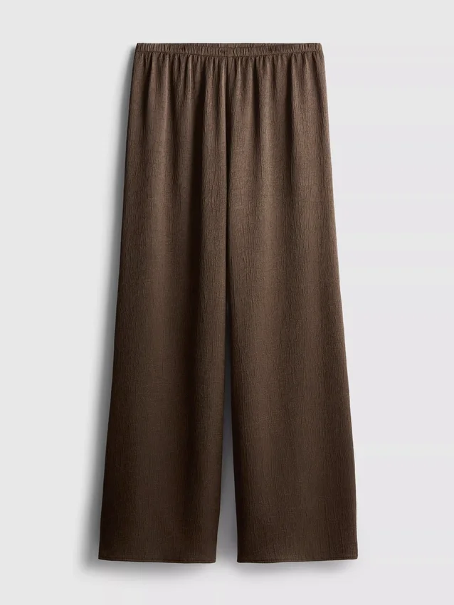 Dokulu düz paça saten pantolon Dokulu düz paça saten pantolon