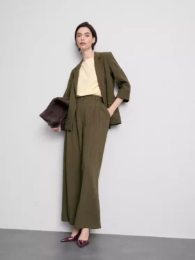 Dokulu çentikli yakalı blazer