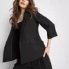 Dokulu çentikli yakalı blazer Dokulu çentikli yakalı blazer