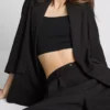Dokulu çentikli yakalı blazer Dokulu çentikli yakalı blazer
