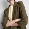 Dokulu çentikli yakalı blazer Dokulu çentikli yakalı blazer