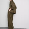 Dokulu çentikli yakalı blazer Dokulu çentikli yakalı blazer