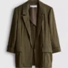 Dokulu çentikli yakalı blazer Dokulu çentikli yakalı blazer