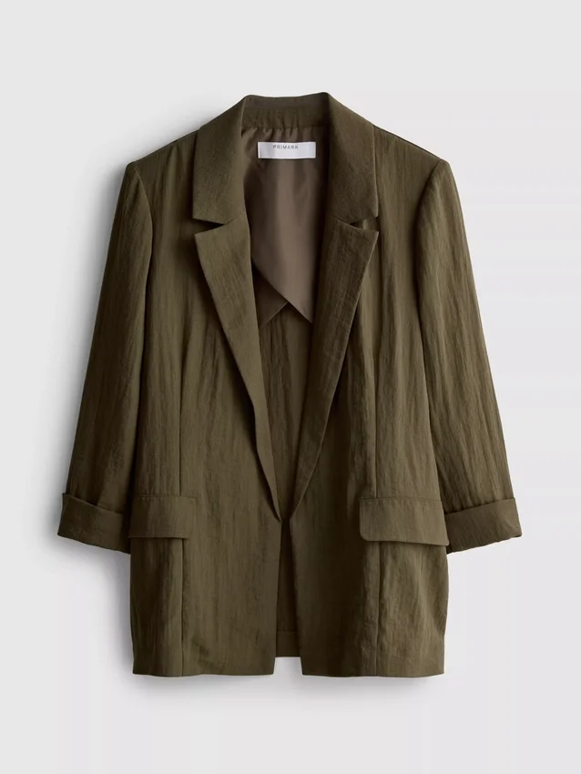 Dokulu çentikli yakalı blazer Dokulu çentikli yakalı blazer