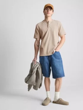 Dokulu henley gömlek