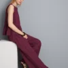 Dokulu çizgili geniş paça pantolon Dokulu çizgili geniş paça pantolon