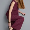 Dokulu çizgili geniş paça pantolon Dokulu çizgili geniş paça pantolon