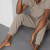 Dokulu çizgili pijama altları