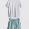 Dokulu kısa pijama takımı