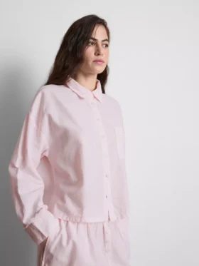 Dokuma pamuklu oxford pijama gömleği