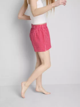 Dokuma pamuklu pijama şortu
