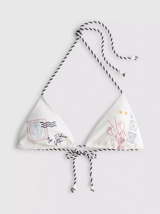 Dolce işlemeli üçgen bikini üstü Dolce işlemeli üçgen bikini üstü