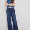 Düz paça denim eşofman altı Düz paça denim eşofman altı