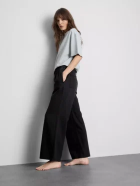 Düz paça denim eşofman altı