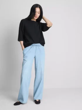 Düz paça denim eşofman altı