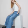 Düz paça denim eşofman altı Düz paça denim eşofman altı