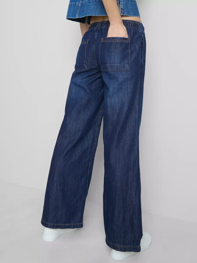 Düz paça denim eşofman altı Düz paça denim eşofman altı