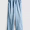 Düz paça denim eşofman altı Düz paça denim eşofman altı