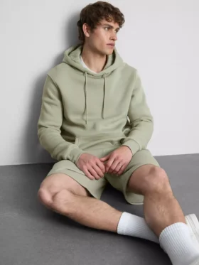 Essential büzgülü kapüşonlu sweatshirt