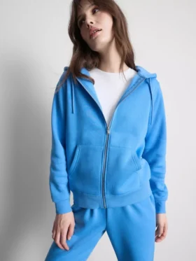 Essential fermuarlı kapüşonlu sweatshirt