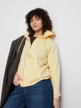 Essential fermuarlı kapüşonlu sweatshirt