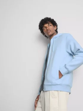 Essential fermuarlı kapüşonlu sweatshirt