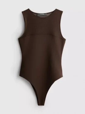 File detaylı kolsuz bodysuit