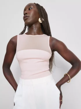 File detaylı kolsuz bodysuit