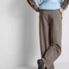 Fırçalanmış geniş paça ince çizgili pantolon Fırçalanmış geniş paça ince çizgili pantolon
