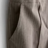 Fırçalanmış geniş paça ince çizgili pantolon Fırçalanmış geniş paça ince çizgili pantolon