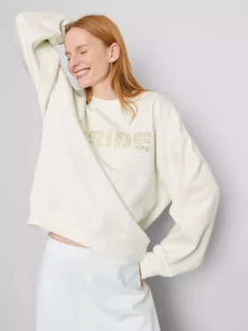 Gelinlik nakışlı payetli sweatshirt