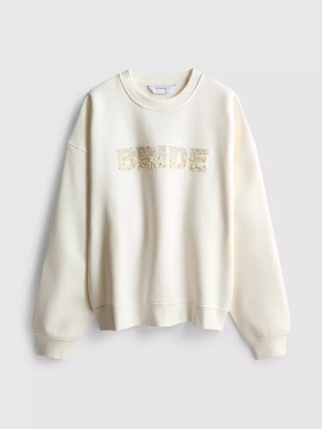 Gelinlik nakışlı payetli sweatshirt Gelinlik nakışlı payetli sweatshirt