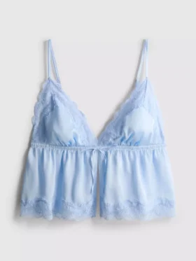 Gelinlik saten dantelli babydoll bralette