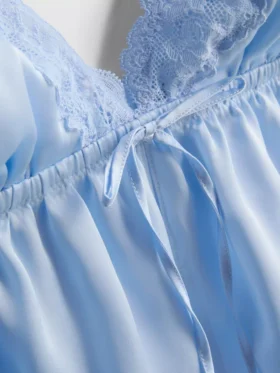 Gelinlik saten dantelli babydoll bralette