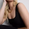 Geniş askılı krep tank top