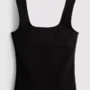 Geniş askılı krep tank top