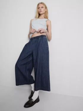 Geniş paça culotte Jean