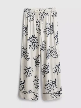 Geniş paçalı mercan desenli pijama altları