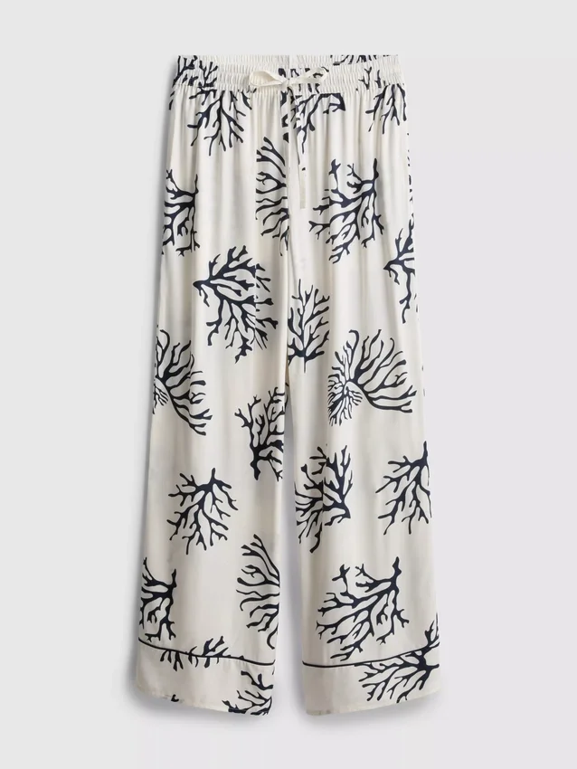 Geniş paçalı mercan desenli pijama altları Geniş paçalı mercan desenli pijama altları