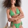 Gingham desenli muz desenli üçgen bikini üstü Gingham desenli muz desenli üçgen bikini üstü