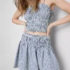 Gingham desenli skater mini etek Gingham desenli skater mini etek