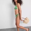 Gingham desenli, yan bağlamalı bikini alt