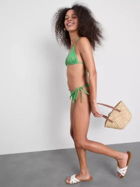 Gingham desenli, yan bağlamalı bikini alt Gingham desenli, yan bağlamalı bikini alt