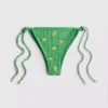 Gingham desenli, yan bağlamalı bikini alt