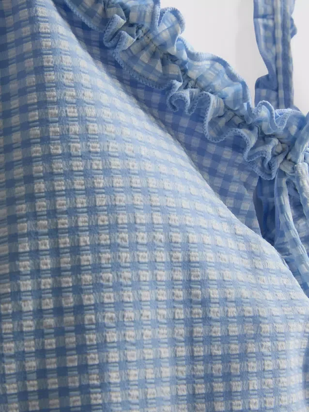 Gingham fırfırlı mayo Gingham fırfırlı mayo